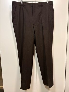 Men's Classic Brooks Brothers Brown 100% Wool Dress Pants 42R